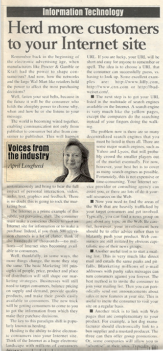 April Lougheed, IBJ Article, 1996